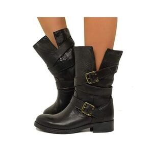 Charlotte Russe Black Combat Boots